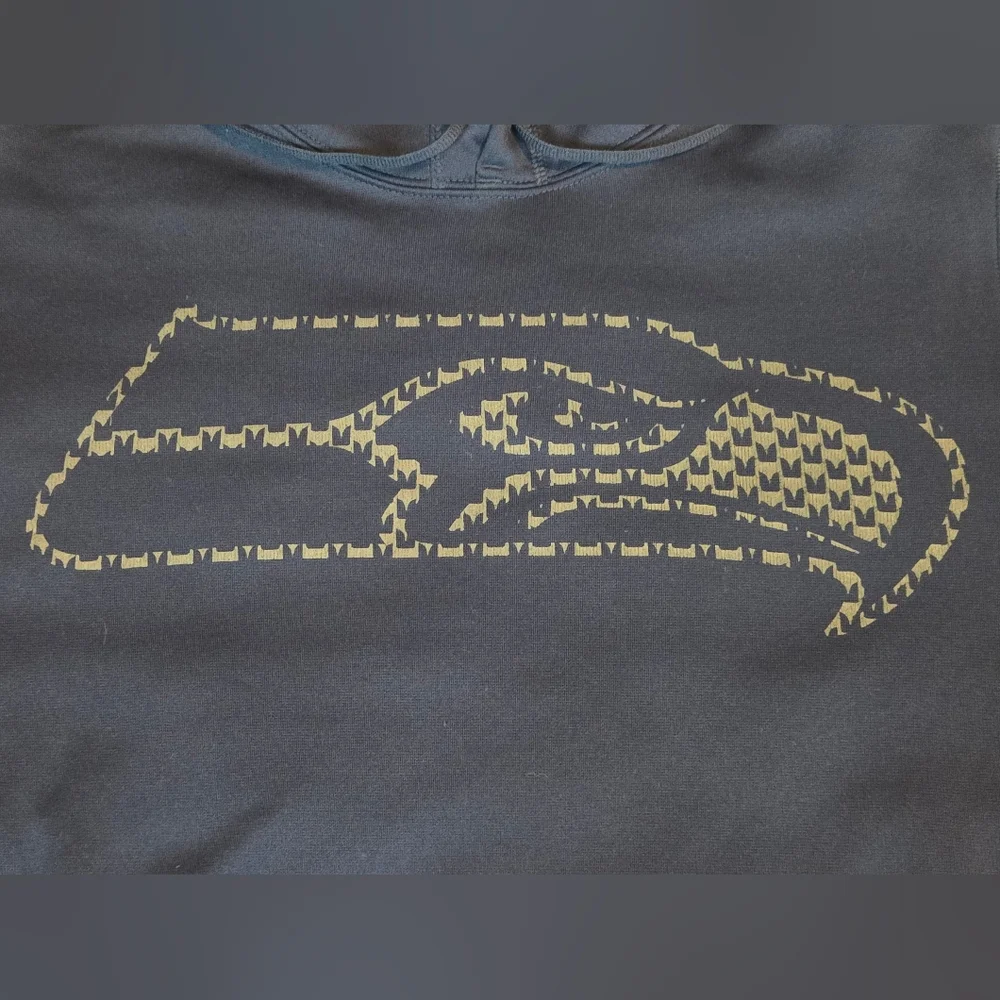 Seattle Seahawks Nike Therma Fit Pullover Hoodie Sweatshirt Mens S Blue Fleece - Picture 9 of 13